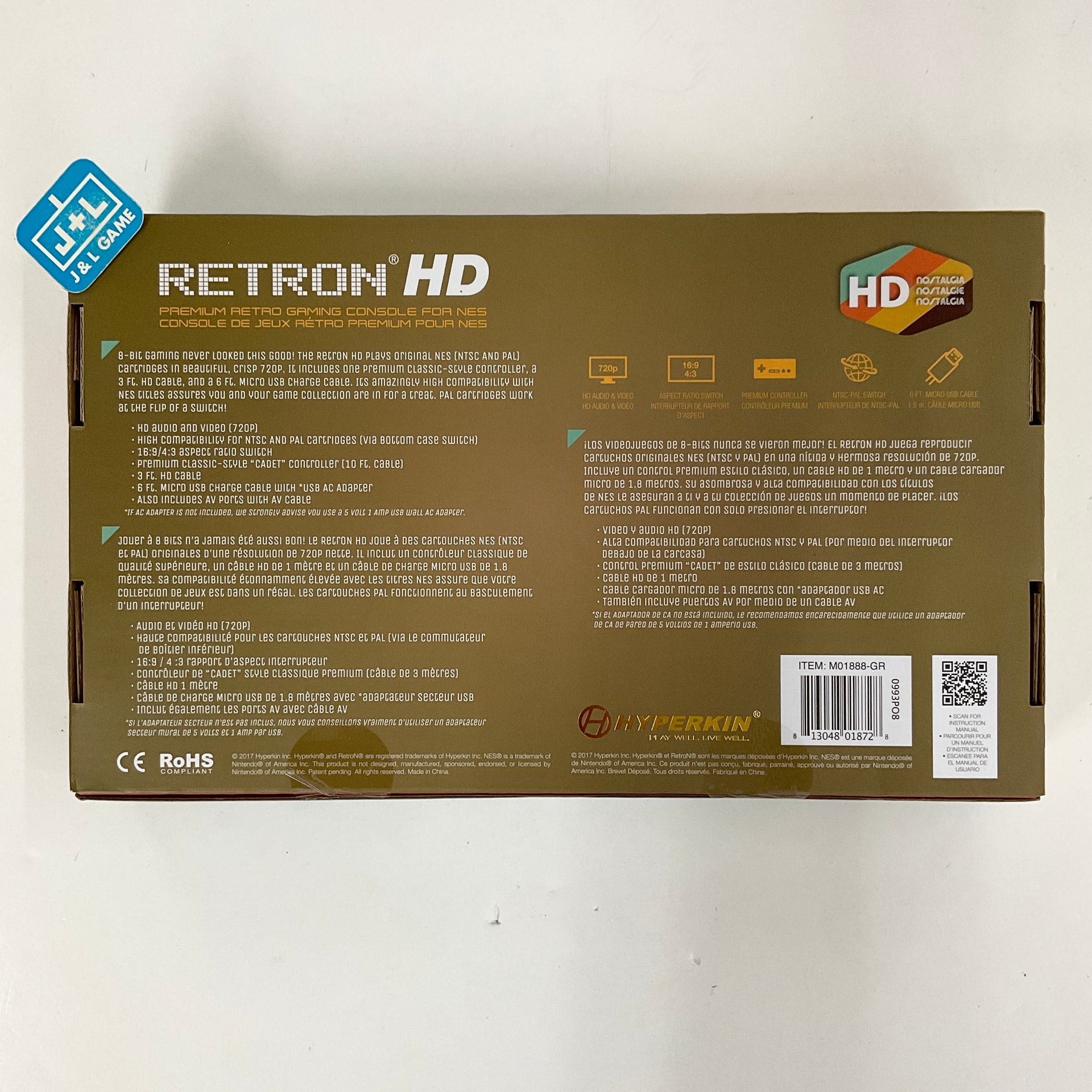 Hyperkin RetroN 1 HD (Gray) - (NES) Nintendo Entertainment System | J&L ...