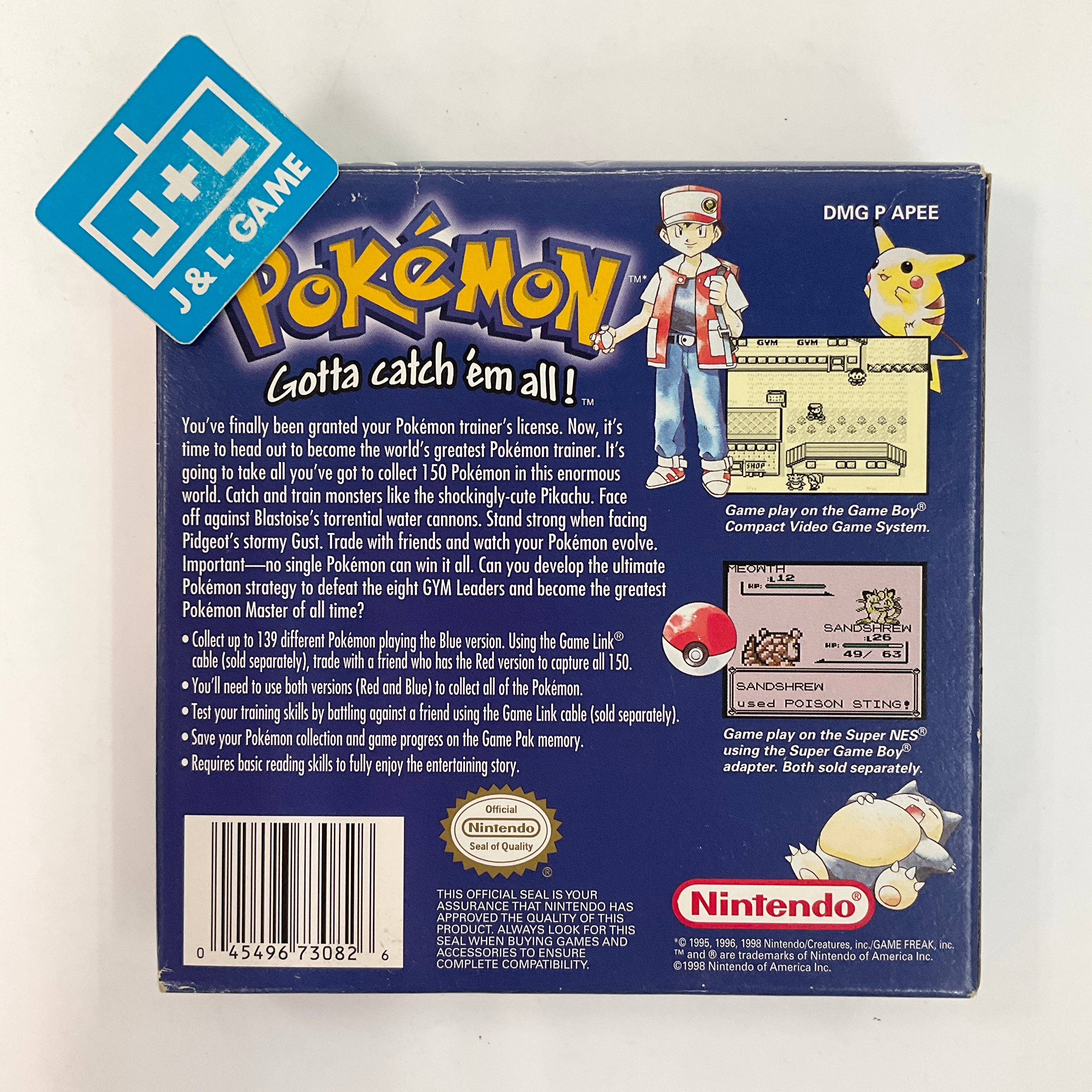 Pokemon Blue Version - (GB) Game Boy [Pre-Owned] Video Games Nintendo   