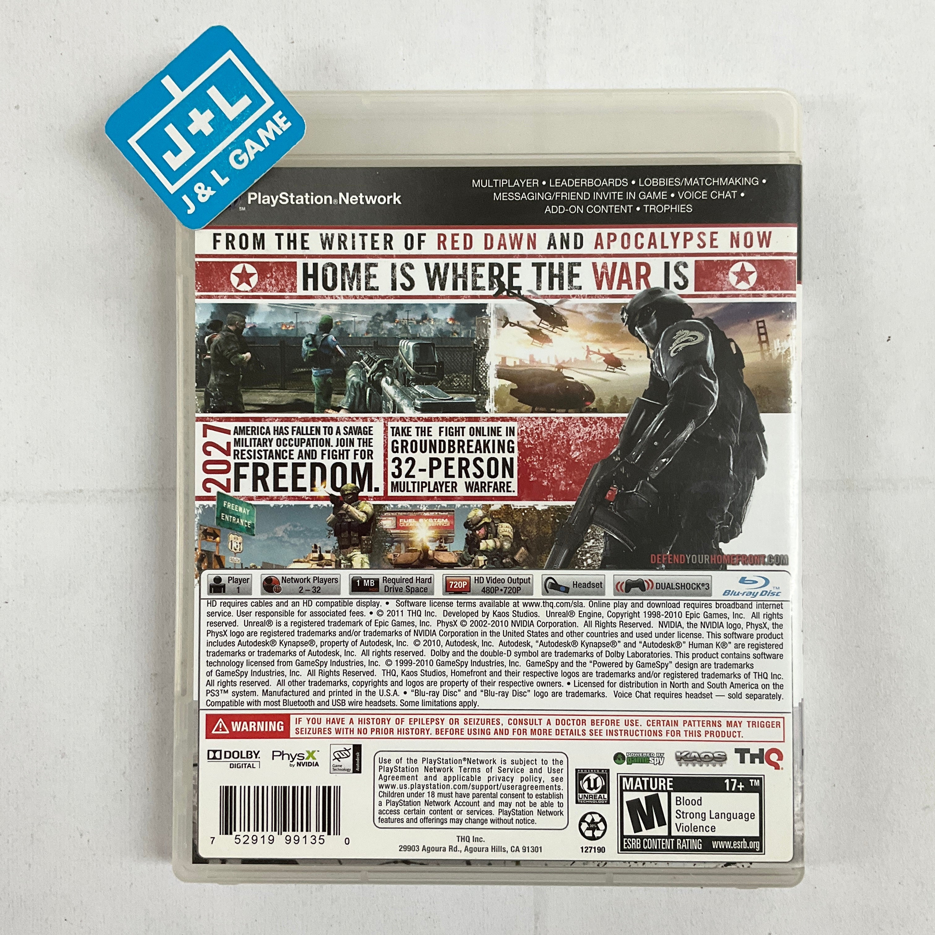 Homefront - (PS3) PlayStation 3 [Pre-Owned] Video Games THQ   