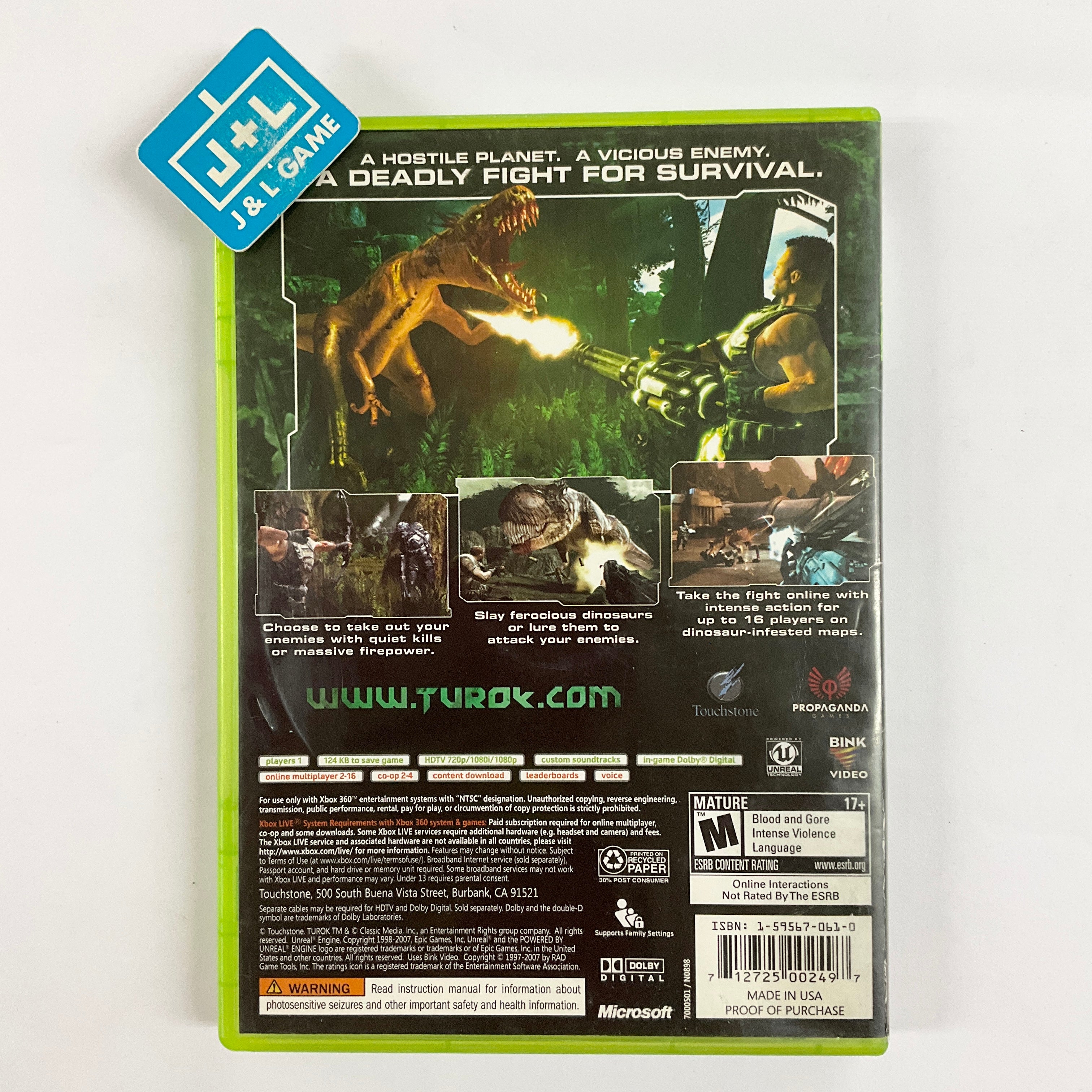 Xbox360 - xbox360★TUROK 海外版 北米版★箱付・説明書付・ソフト付★動作確認済 Amazon.com: Turok - Xbox 360 (Renewed) : Video Games