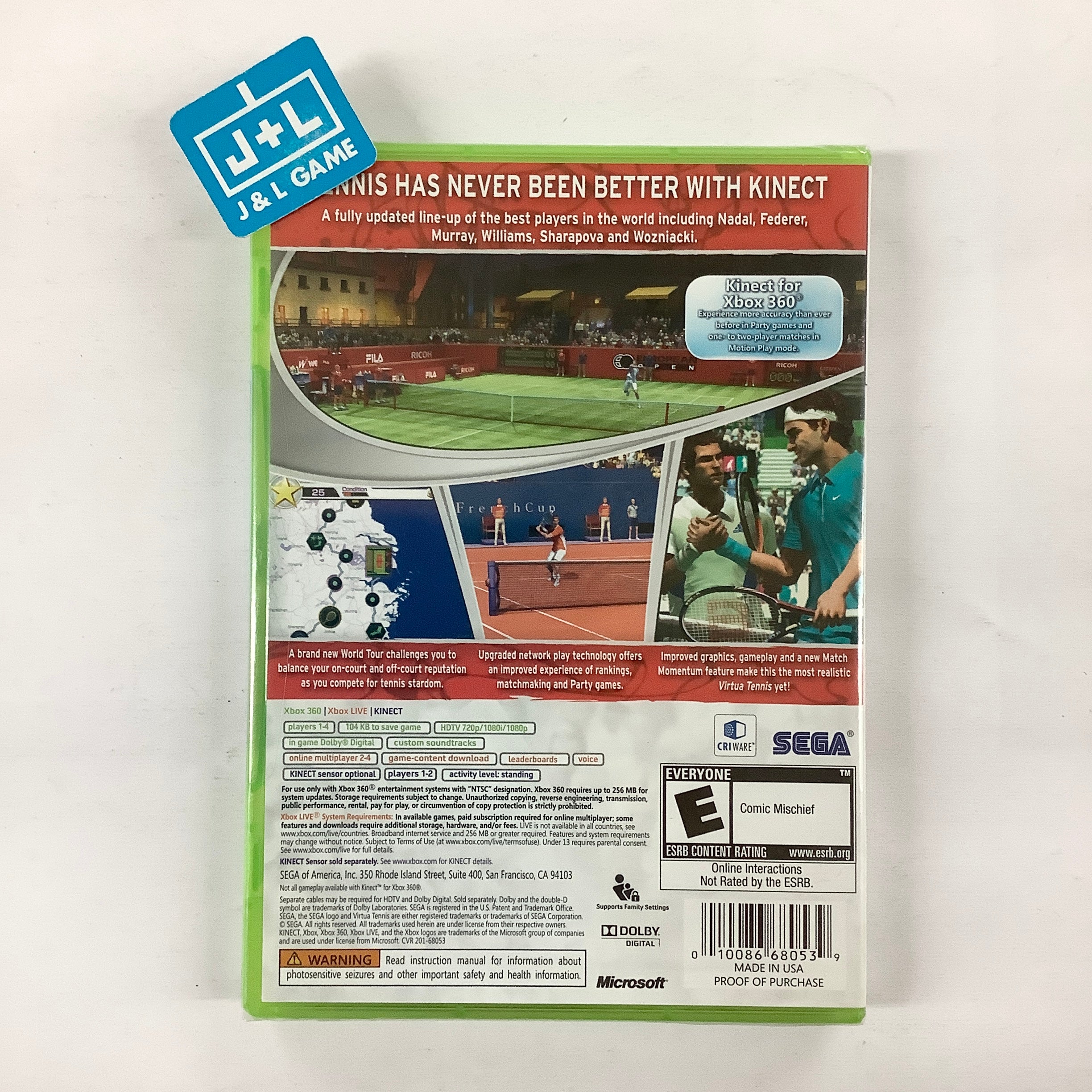 Virtua Tennis 4 Pour Xbox 360 - Version FR - Sans Notice - En Très Bon état (TBE)