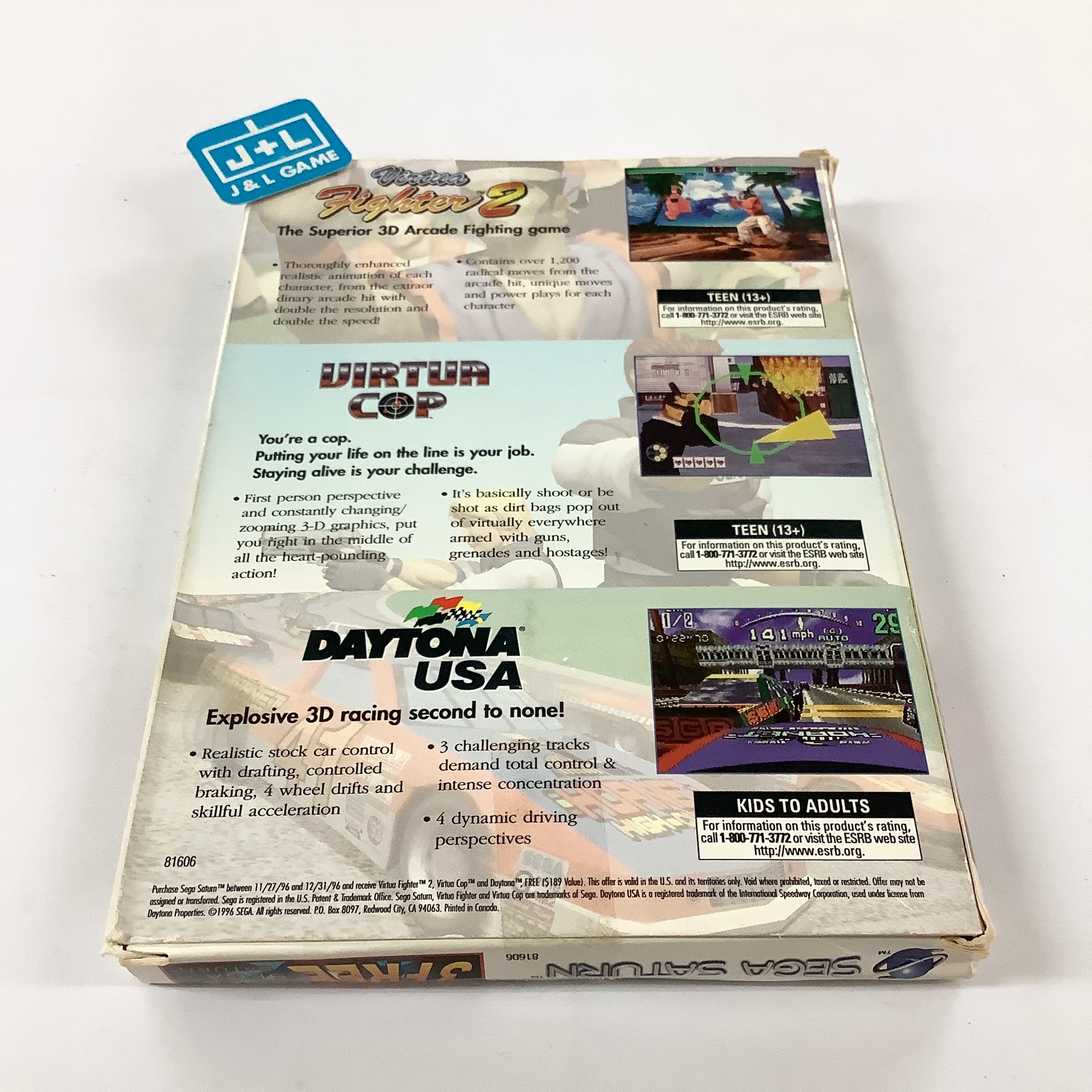 3 Free Games With Purchase of Sega Saturn - (SS) SEGA Saturn [Pre-Owned] Video Games Sega   