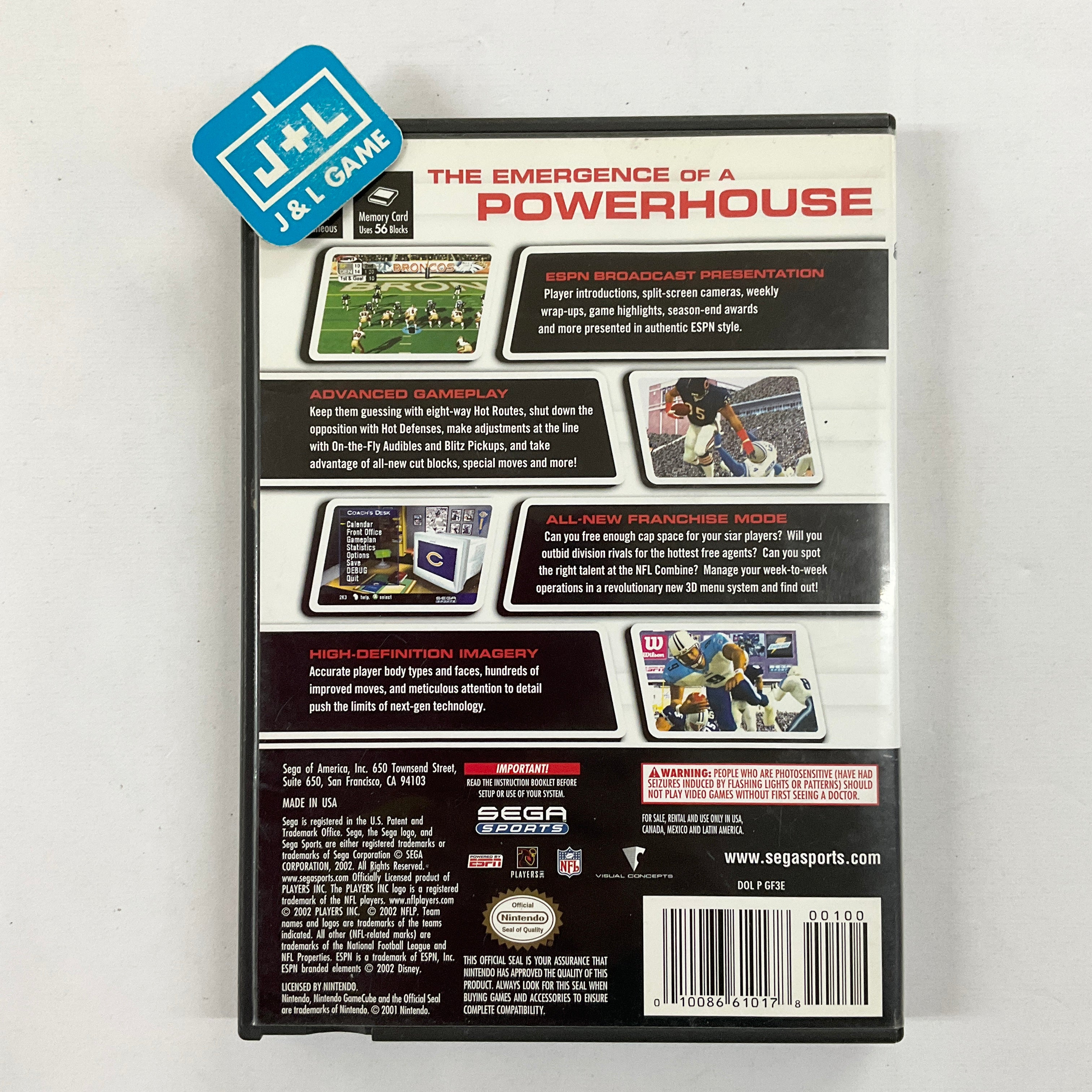 NFL 2K3 - (GC) GameCube [Pre-Owned] Video Games Sega   