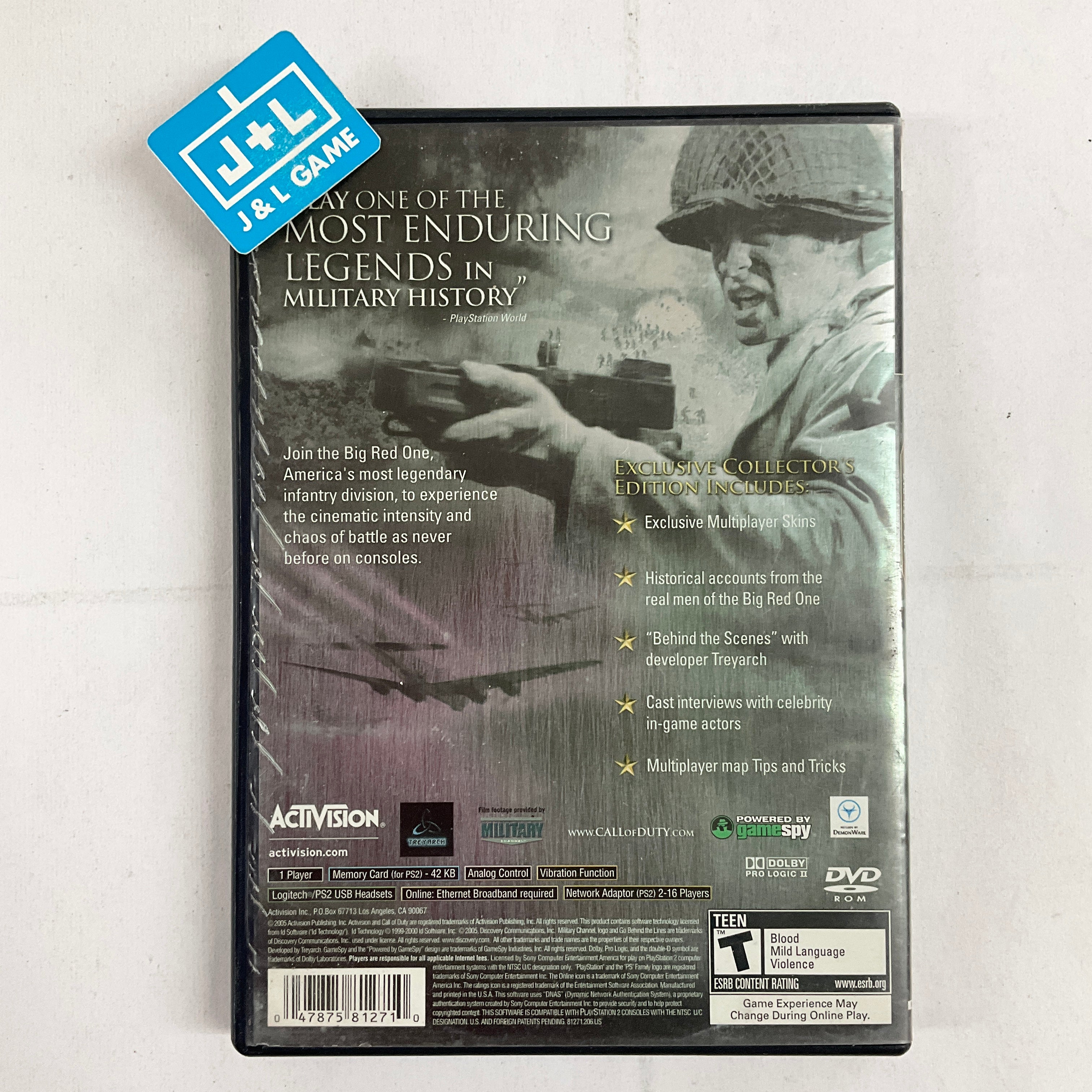 PS2 レア物CoD 2作品】CoD:ファイネストアワー、2 ビッグレッドワン