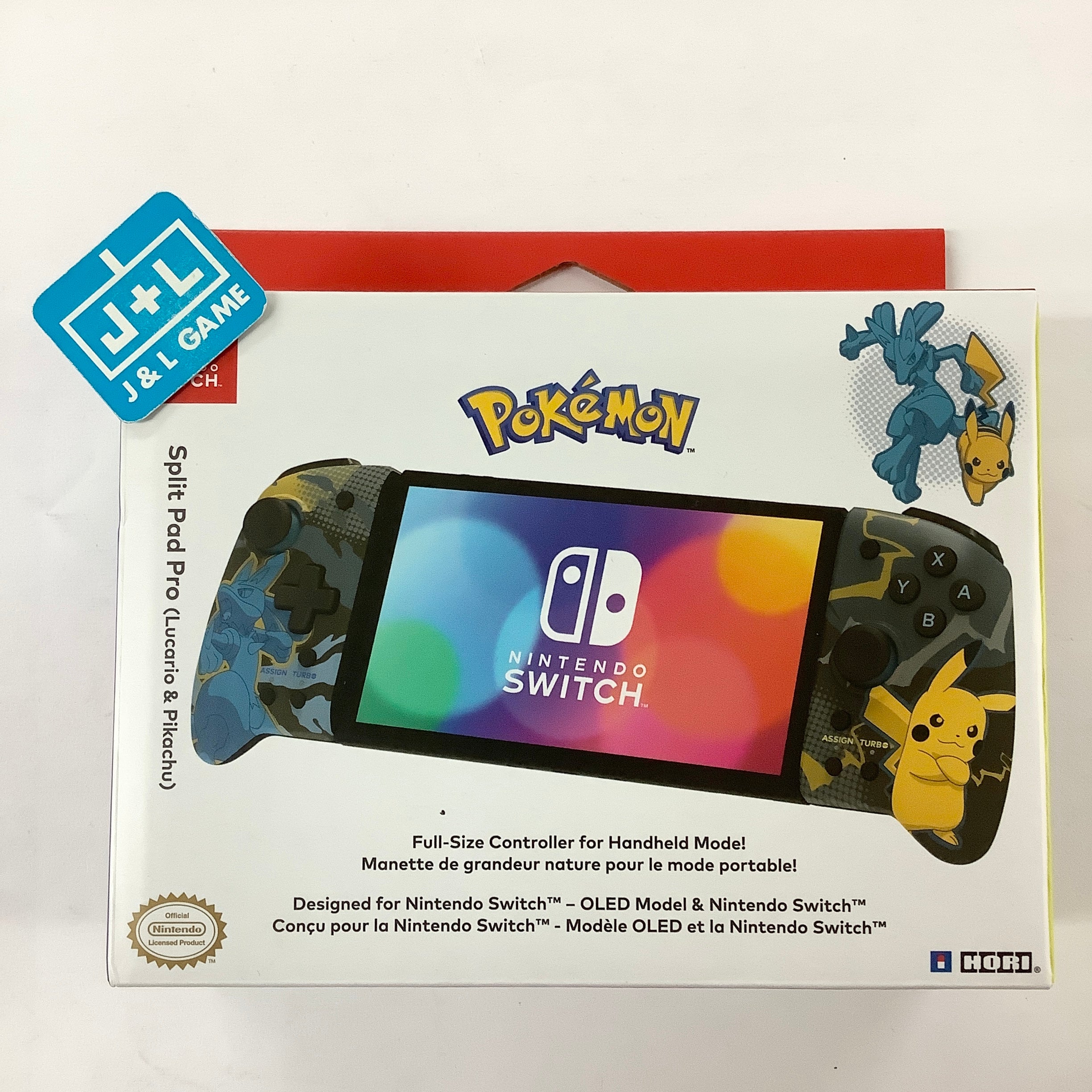 HORI Nintendo Switch Split Pad Pro (Pikachu & Lucario) - (NSW) Nintend ...