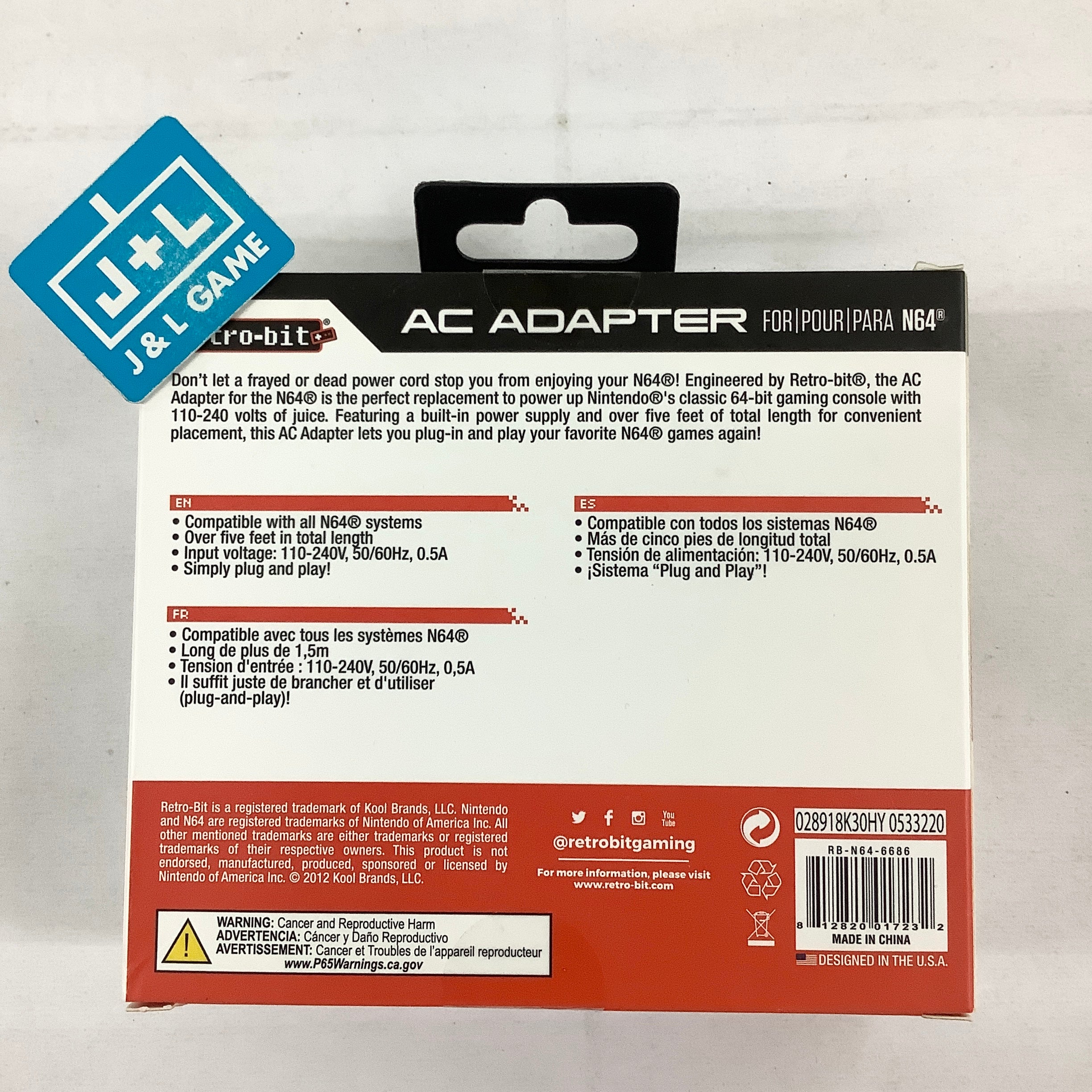 Retro-Bit Nintendo 64 AC Power Adapter - (N64) Nintendo 64 Accessories Retro-Bit   