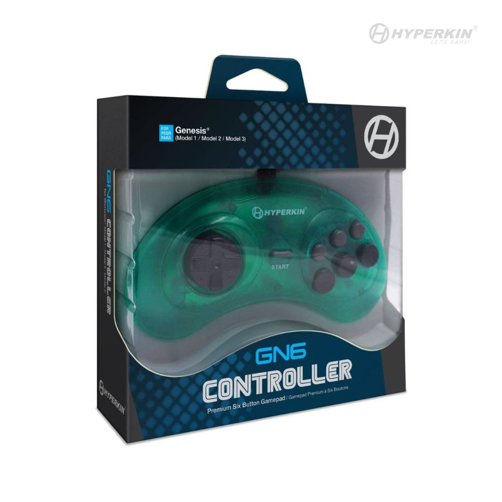 Hyperkin Sega Genesis GN6 Premium Six Button Gamepad Controller  (Green) - Sega Genesis