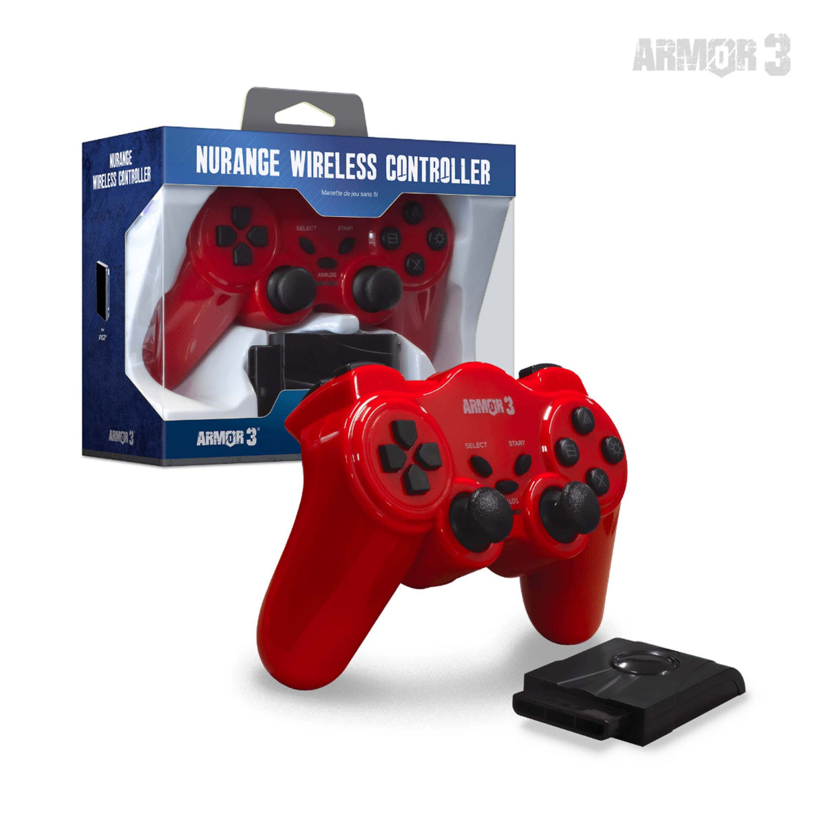 Armor3 NuRange Wireless Controller (Red) - (PS2) PlayStation 2 Accessories Armor3   