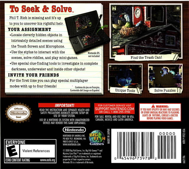 Mystery Case Files: MillionHeir - (NDS) Nintendo DS [Pre-Owned] Video Games Nintendo
