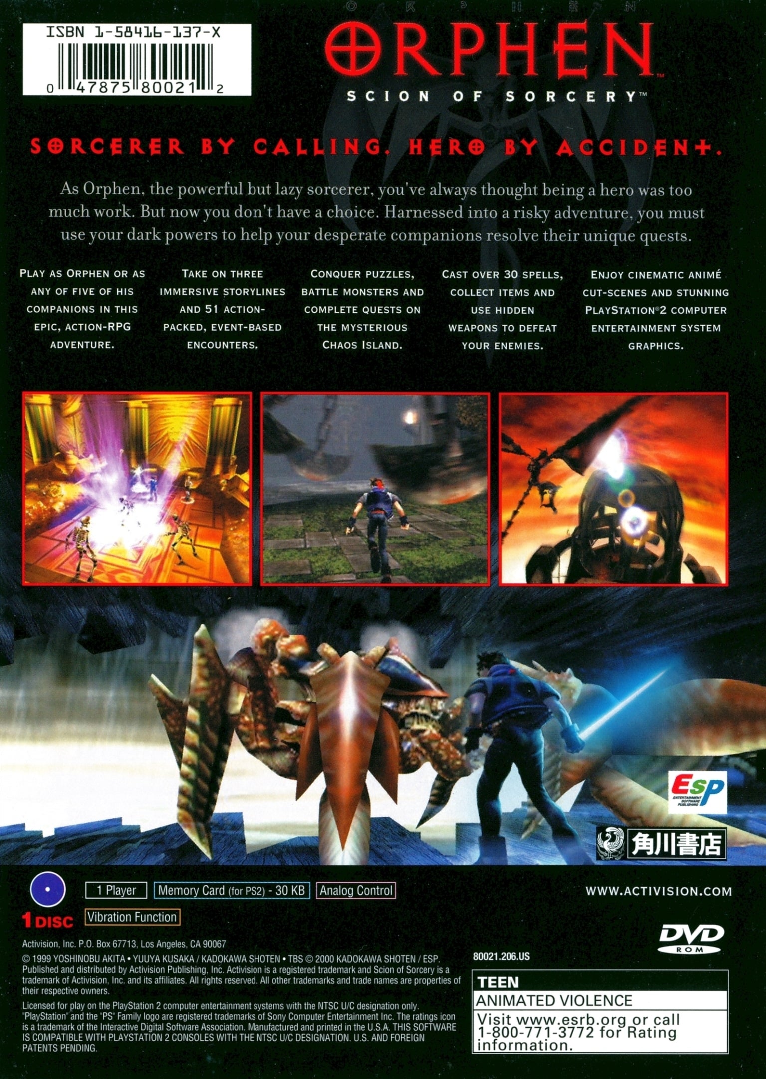 Orphen: Scion of Sorcery - (PS2) PlayStation 2 [Pre-Owned] Video Games Kadokawa   