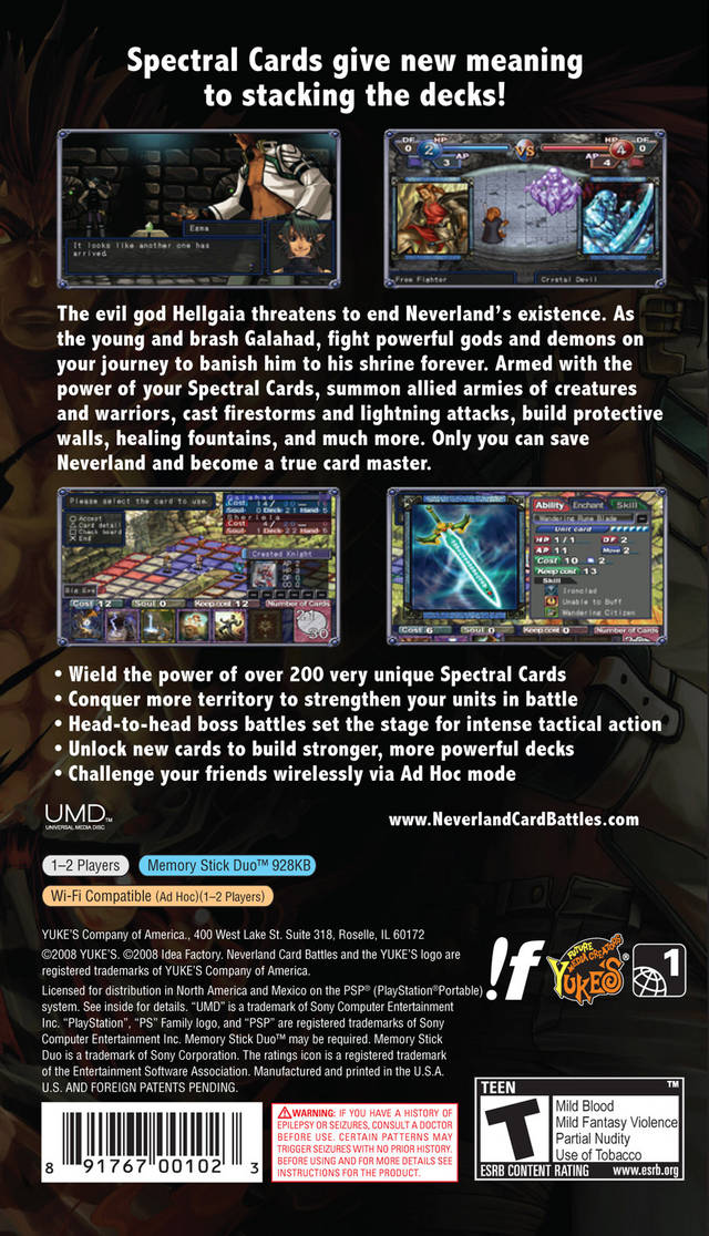 Neverland Card Battles - Sony PSP [Pre-Owned] Video Games Yuke's   