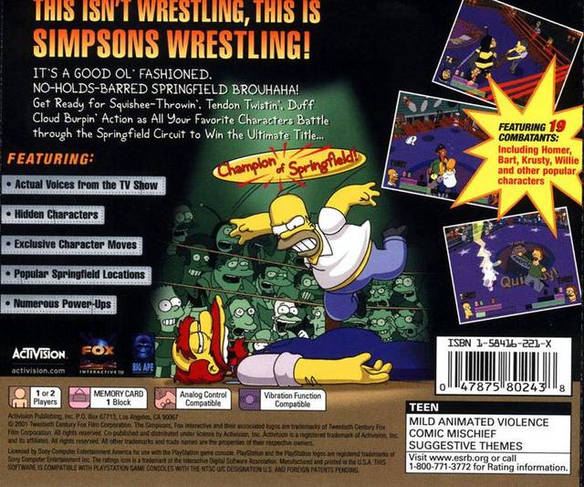 The Simpsons Wrestling - (PS1) PlayStation 1 [Pre-Owned] Video Games Activision   
