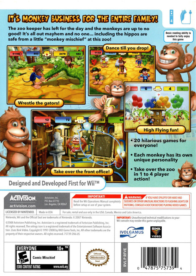 Monkey Mischief: Party Time - Nintendo Wii [Pre-Owned] Video Games Activision   