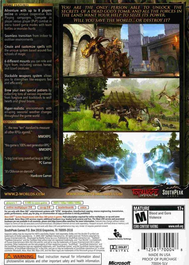 Two Worlds - Xbox 360 Video Games SouthPeak Games   