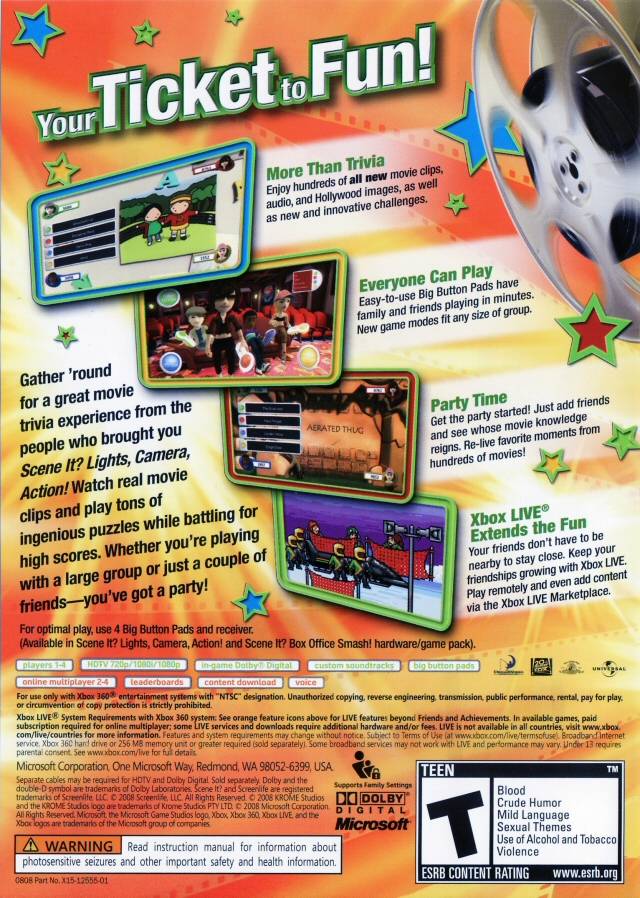 Scene It? Box Office Smash - Xbox 360 [Pre-Owned] Video Games Microsoft Game Studios   