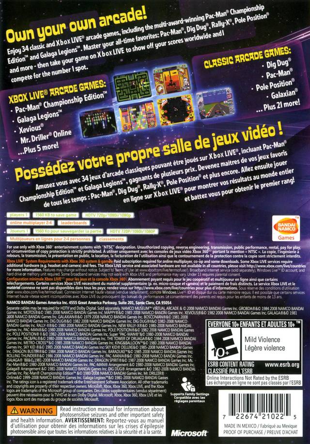 Namco Museum: Virtual Arcade - Xbox 360 [Pre-Owned] Video Games Namco Bandai Games   