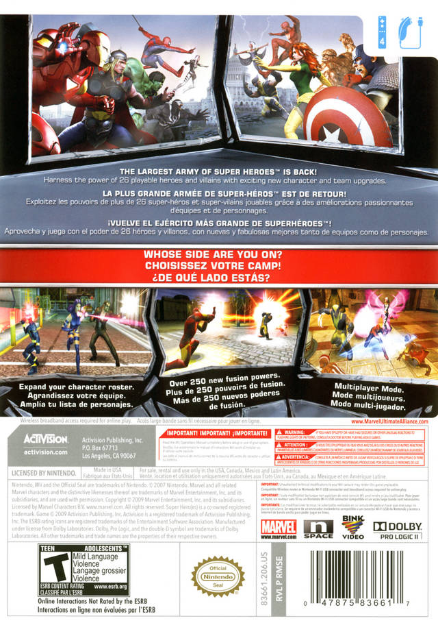 Marvel: Ultimate Alliance 2 - Nintendo Wii [Pre-Owned] Video Games Activision   