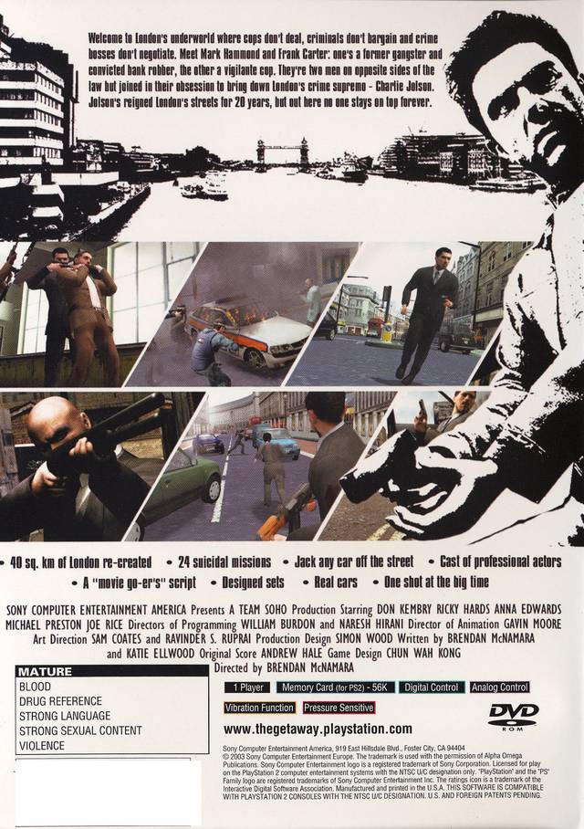 The Getaway (Greatest Hits) - (PS2) PlayStation 2 [Pre-Owned] Video Games SCEA