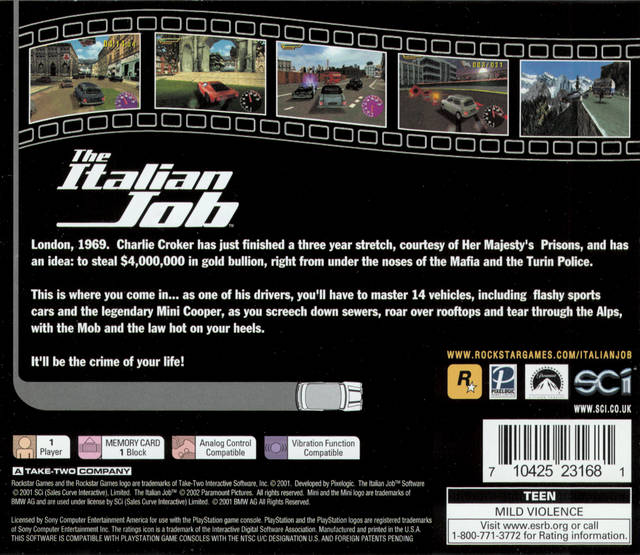 The Italian Job - (PS1) PlayStation 1 [Pre-Owned] Video Games Rockstar Games   