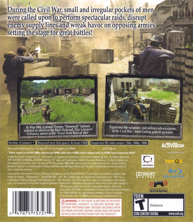 The History Channel: Civil War - Secret Missions - (PS3) PlayStation 3 [Pre-Owned] Video Games Activision   