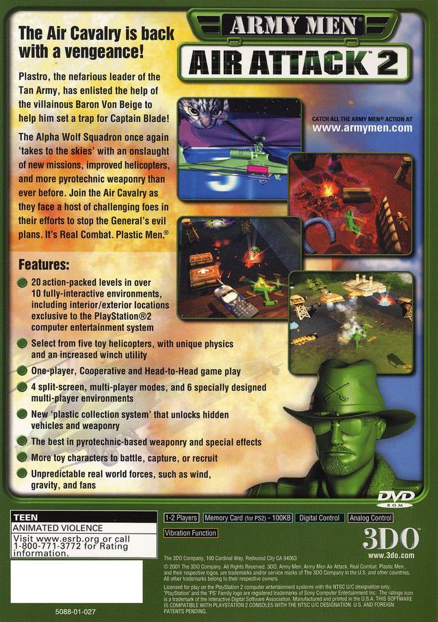 Army Men: Air Attack 2 - PlayStation 2 Video Games 3DO   