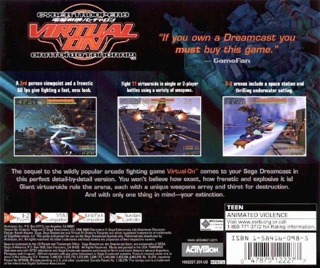 Cyber Troopers Virtual On: Oratorio Tangram - (DC) SEGA Dreamcast [Pre-Owned] Video Games Activision   