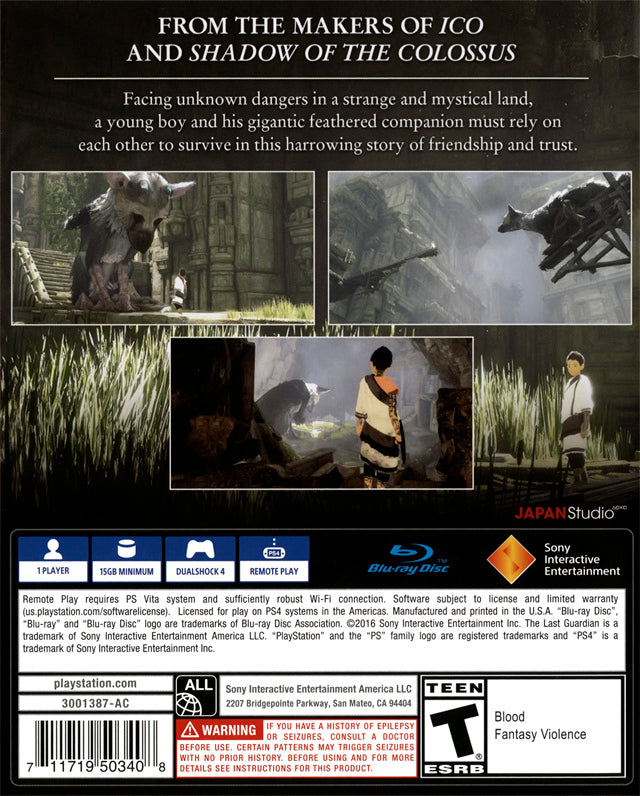 The Last Guardian - (PS4) PlayStation 4 Video Games Sony Interactive Entertainment   