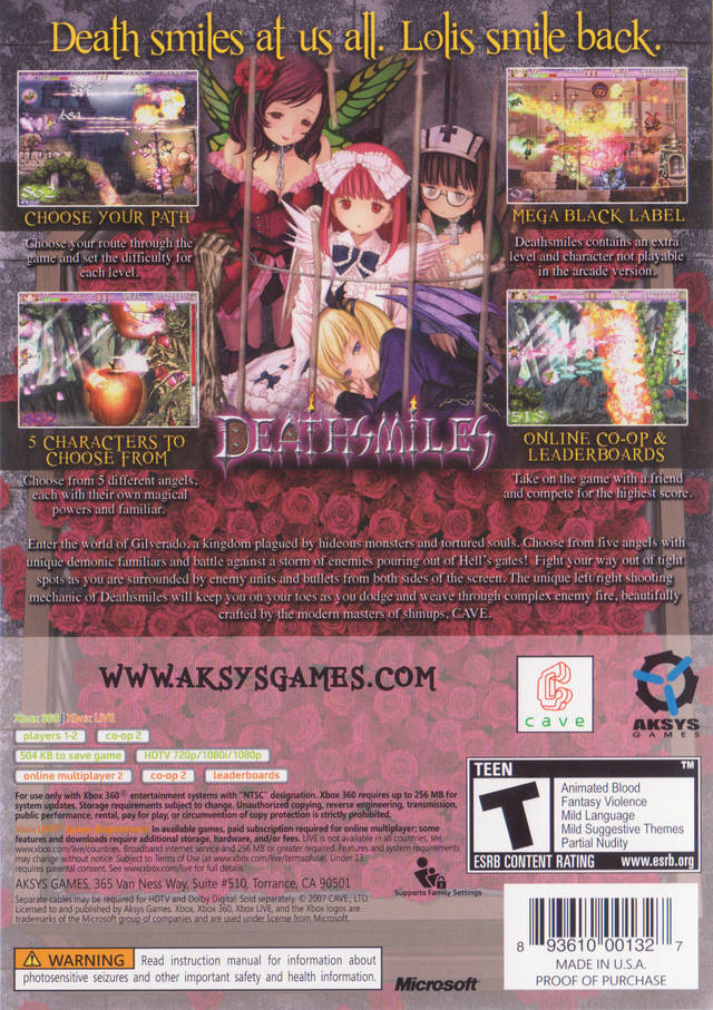 Deathsmiles - Xbox 360 [Pre-Owned] Video Games Aksys Games   