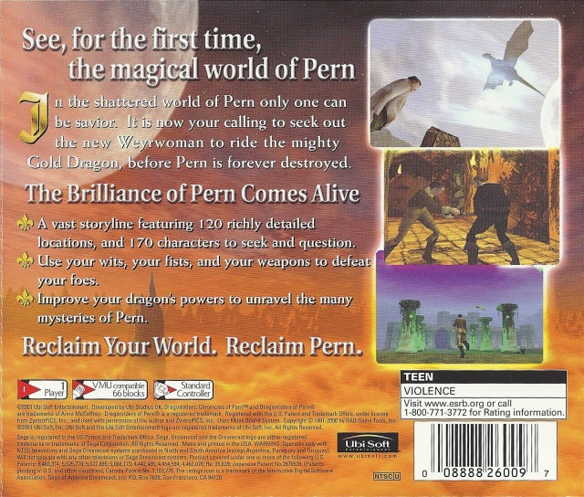 Dragon Riders: Chronicles of Pern - (DC) SEGA Dreamcast [Pre-Owned] Video Games Ubisoft   