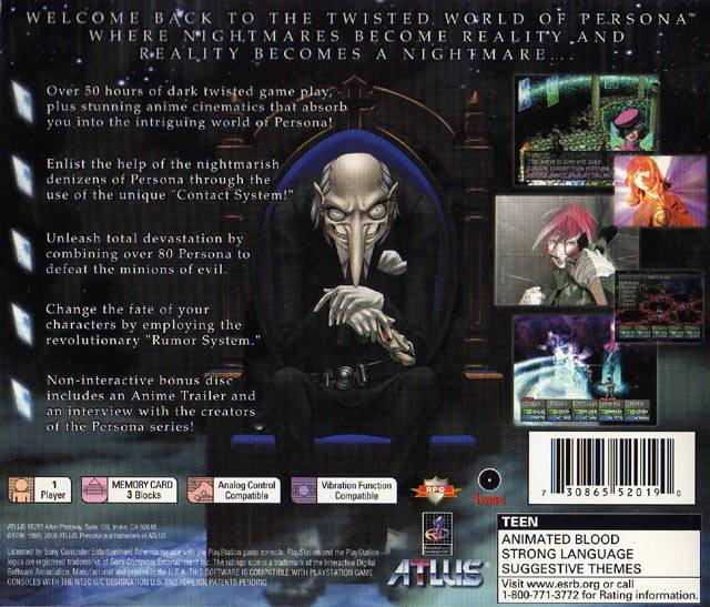 Persona 2: Eternal Punishment - (PS1) PlayStation 1 [Pre-Owned] Video Games Atlus   