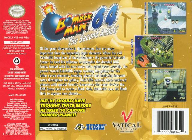 Bomberman 64 The Second Attack - (N64) Nintendo 64 [Pre-Owned] Video Games Nintendo   
