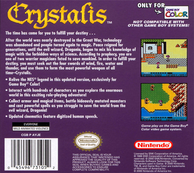 Crystalis - (GBC) Game Boy Color [Pre-Owned] Video Games Nintendo   