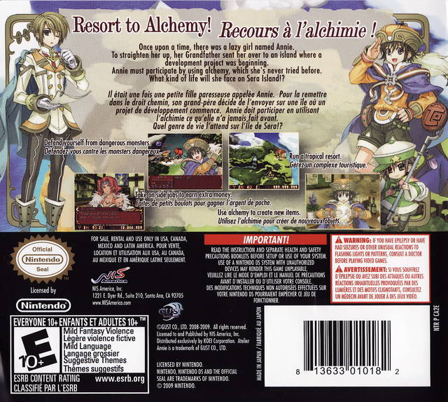 Atelier Annie: Alchemists of Sera Island - (NDS) Nintendo DS [Pre-Owned] Video Games NIS America   