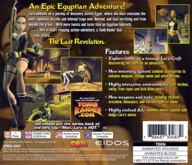 Tomb Raider: The Last Revelation - (PS1) PlayStation 1 [Pre-Owned] Video Games Eidos Interactive   