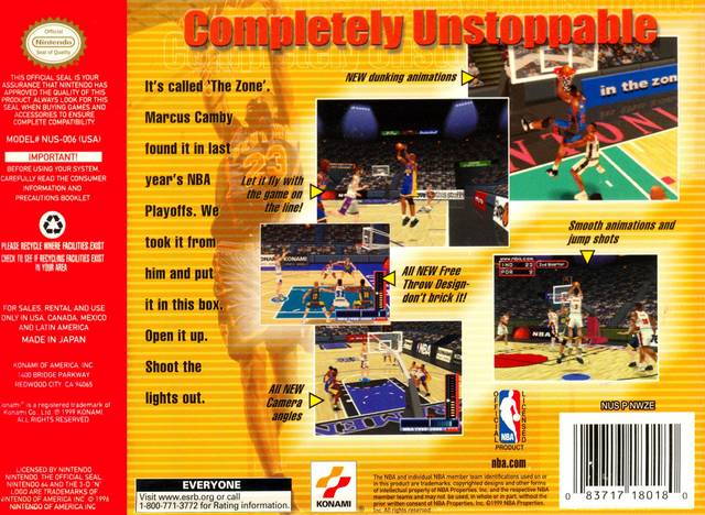 NBA In The Zone 2000 - (N64) Nintendo 64 [Pre-Owned] Video Games Konami   