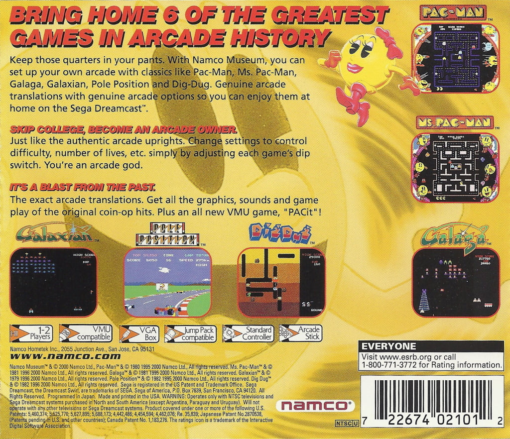 Namco Museum - (DC) SEGA Dreamcast Video Games Namco   