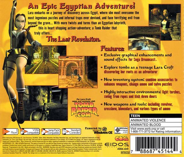 Tomb Raider: The Last Revelation - (DC) SEGA Dreamcast [Pre-Owned] Video Games Eidos Interactive   