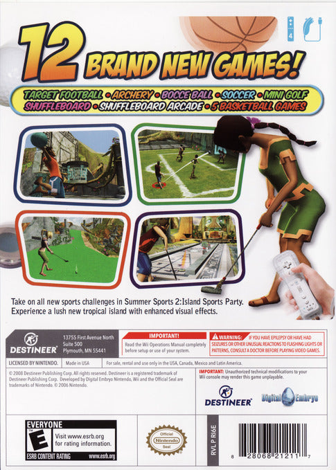 Island Sports Party: Summer Sports 2 - Nintendo Wii [Pre-Owned
