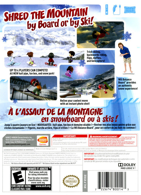 We Ski & Snowboard - Nintendo Wii [Pre-Owned] Video Games BANDAI NAMCO Entertainment   