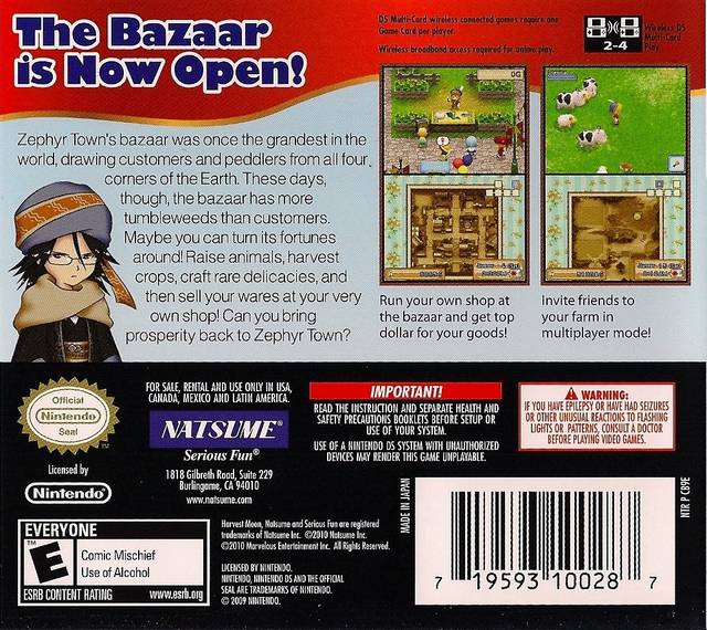Harvest Moon DS: Grand Bazaar - (NDS) Nintendo DS Video Games Marvelous Entertainment   