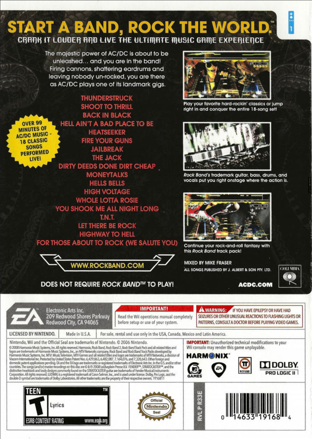 Rock Band Track Pack: AC/DC Live - Nintendo Wii [Pre-Owned] Video Games MTV Games   
