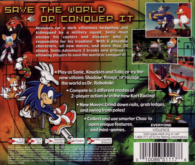 Sonic Adventure 2 - (DC) SEGA Dreamcast [Pre-Owned] Video Games Sega   
