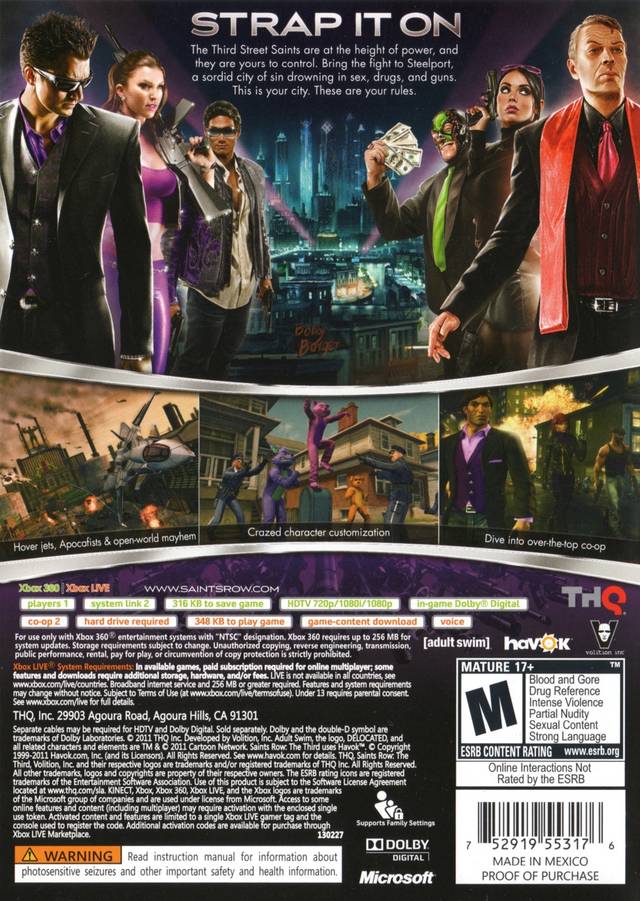 Saints Row: The Third - Xbox 360 [Pre-Owned] Video Games THQ   