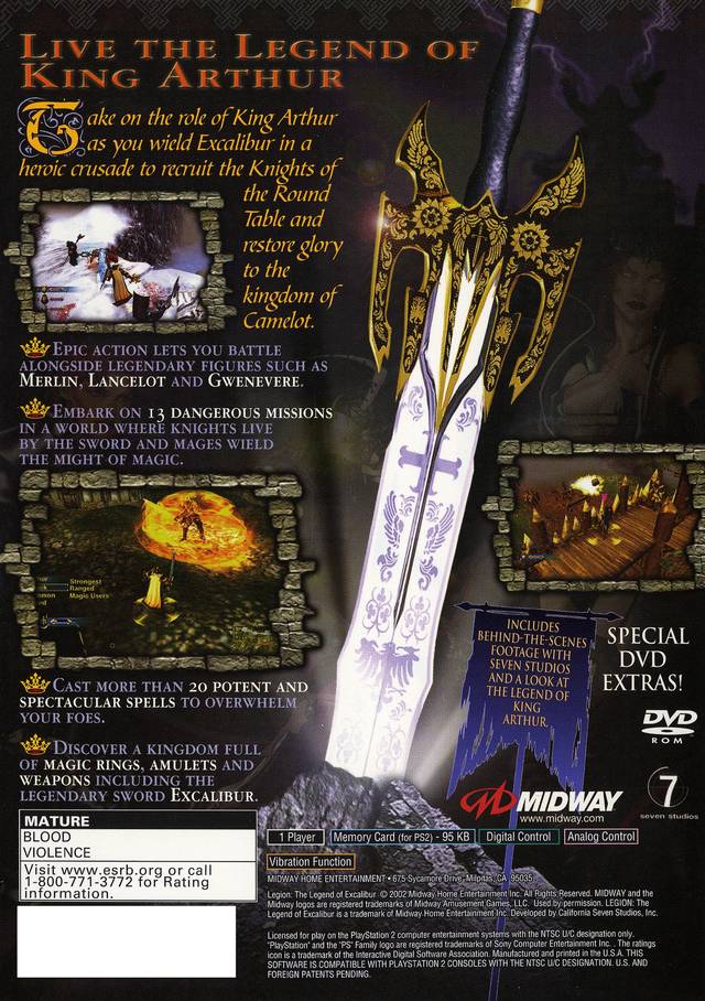 Legion: The Legend of Excalibur - (PS2) PlayStation 2 Video Games Midway   