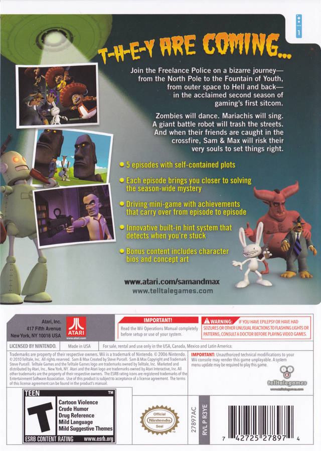 Sam & Max: Beyond Time and Space - Nintendo Wii [Pre-Owned] Video Games Atari SA   