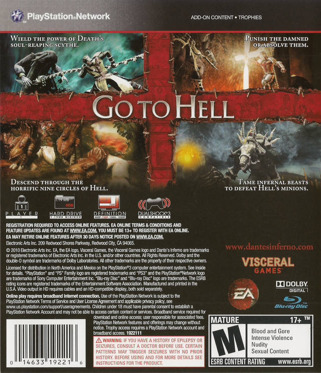 Dante's Inferno (Divine Edition) - (PS3) PlayStation 3 [Pre-Owned] Video Games Electronic Arts   