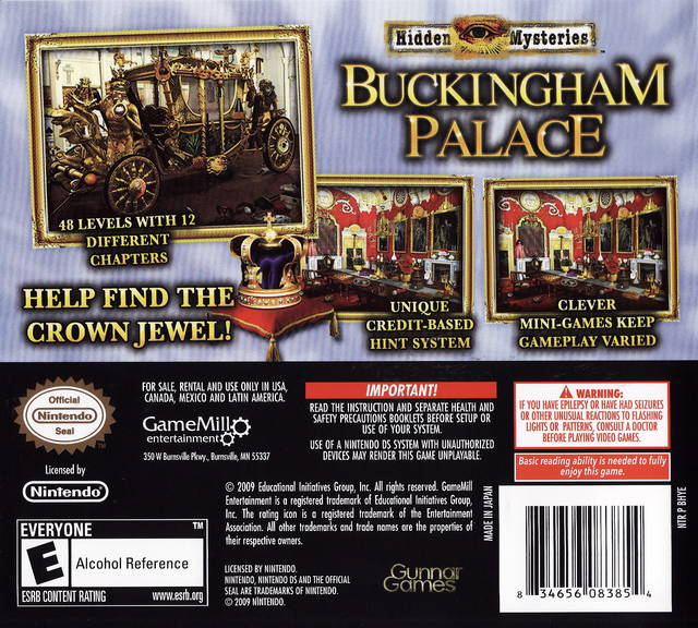 Hidden Mysteries: Buckingham Palace - (NDS) Nintendo DS [Pre-Owned] Video Games GameMill Publishing   
