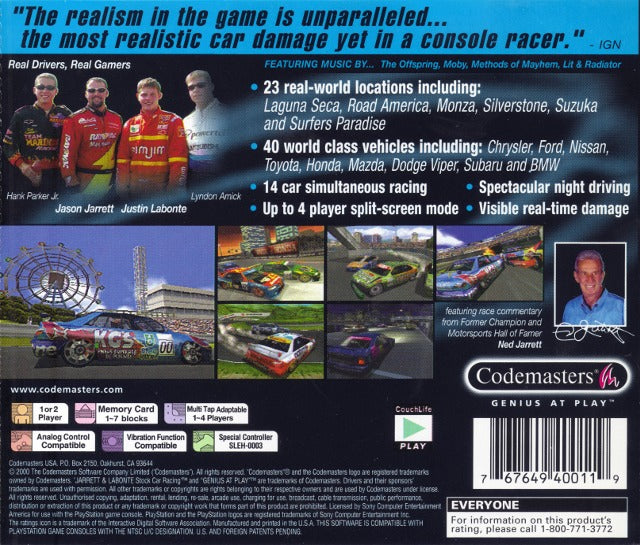 Jarrett & Labonte Stock Car Racing - (PS1) PlayStation 1 [Pre-Owned] Video Games Codemasters   