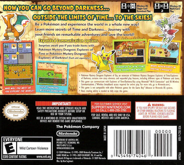 Pokemon Mystery Dungeon: Explorers of Sky - (NDS) Nintendo DS [Pre-Owned] Video Games Nintendo   