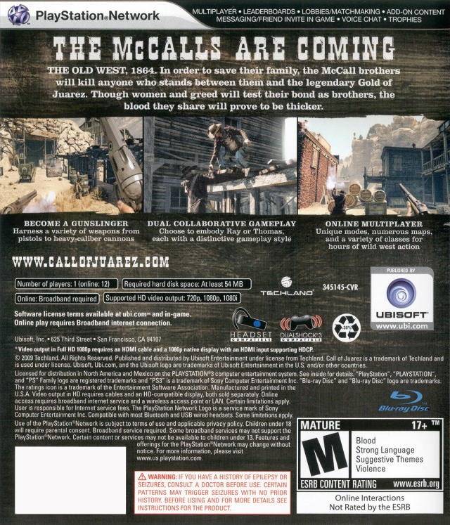 Call of Juarez: Bound in Blood - (PS3) PlayStation 3 [Pre-Owned] Video Games Ubisoft   